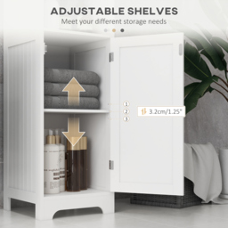 HOMCOM Slim Bathroom Storage Cabinet, Tall Bathroom Cabinet with 3 Open Shelves and Adjustable Shelf, White - thumbnail 6