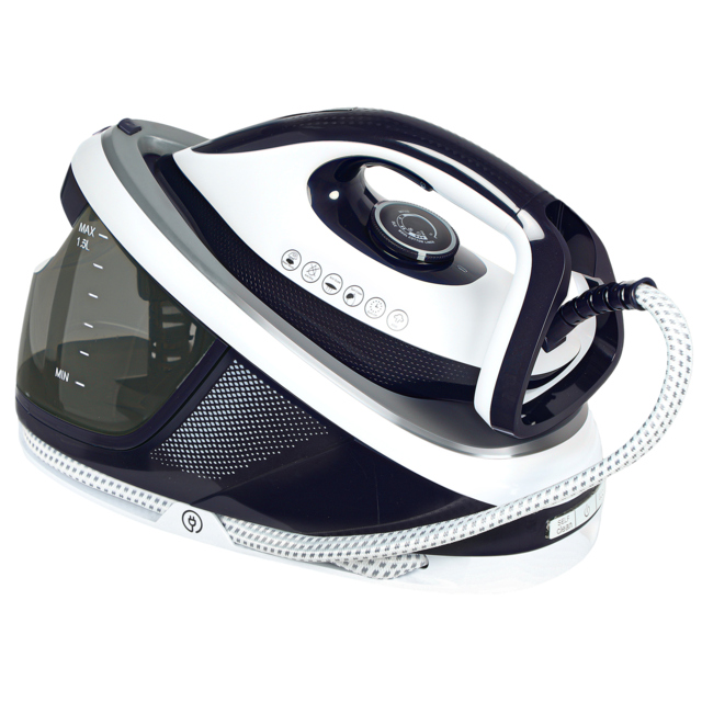 HOMCOM Steam Generator Iron with ECO Mode, Self-Cleaning, Powerful Vertical Steam, Automatic Shut-Off, Ceramic Non-stick Soleplate, Large 1.5L Detachable Water Tank, 8 Bar, 2600W, Blue - image 1