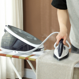 HOMCOM Steam Generator Iron with ECO Mode, Self-Cleaning, Powerful Vertical Steam, Automatic Shut-Off, Ceramic Non-stick Soleplate, Large 1.5L Detachable Water Tank, 8 Bar, 2600W, Blue - thumbnail 2