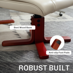 HOMCOM Faux Leather Manual Recliner and Footstool Set - Cream White - thumbnail 7
