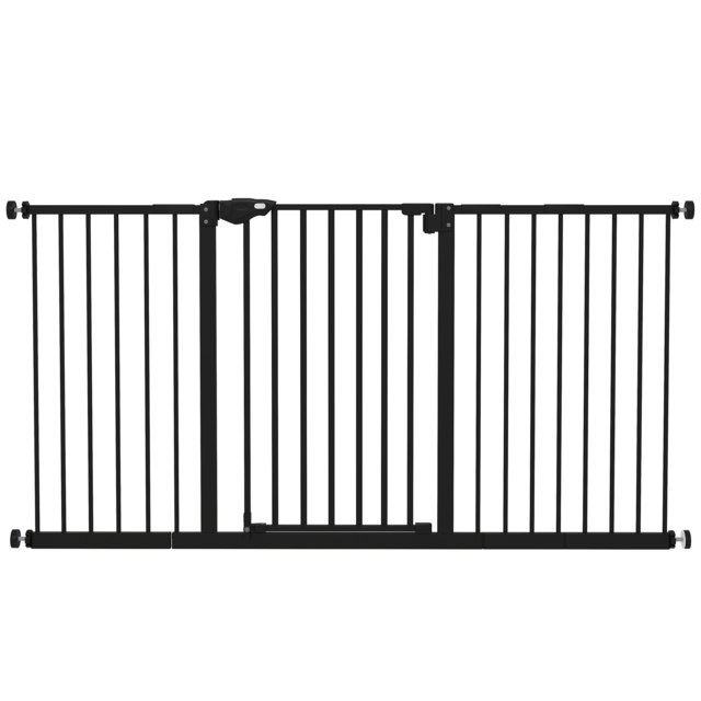 PawHut Retractable Pet Safety Gate Dog Barrier Home Doorway Corridors Room Divider Stair w/ 3 Extensions, Adjustable Screws 76.2 x 152.3 cm - Aosom UK - image 1