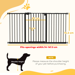 PawHut Retractable Pet Safety Gate Dog Barrier Home Doorway Corridors Room Divider Stair w/ 3 Extensions, Adjustable Screws 76.2 x 152.3 cm - Aosom UK - thumbnail 3