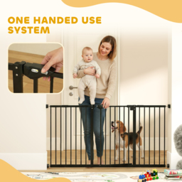PawHut Retractable Pet Safety Gate Dog Barrier Home Doorway Corridors Room Divider Stair w/ 3 Extensions, Adjustable Screws 76.2 x 152.3 cm - Aosom UK - thumbnail 6