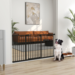 PawHut Retractable Pet Safety Gate Dog Barrier Home Doorway Corridors Room Divider Stair w/ 3 Extensions, Adjustable Screws 76.2 x 152.3 cm - Aosom UK - thumbnail 2