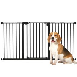 PawHut Retractable Pet Safety Gate Dog Barrier Home Doorway Corridors Room Divider Stair w/ 3 Extensions, Adjustable Screws 76.2 x 152.3 cm - Aosom UK