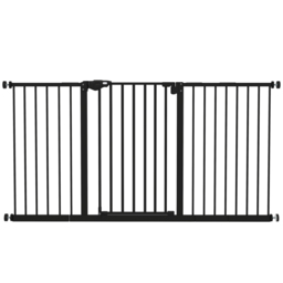 PawHut Retractable Pet Safety Gate Dog Barrier Home Doorway Corridors Room Divider Stair w/ 3 Extensions, Adjustable Screws 76.2 x 152.3 cm - Aosom UK - thumbnail 1
