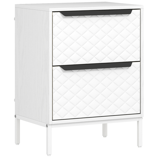 HOMCOM Chest of Drawers, Dresser with 2 Fabric Drawers and Aluminium Handles - White - image 1