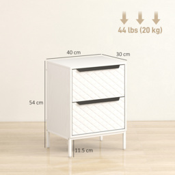 HOMCOM Chest of Drawers, Dresser with 2 Fabric Drawers and Aluminium Handles - White - thumbnail 3