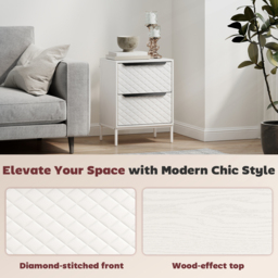 HOMCOM Chest of Drawers, Dresser with 2 Fabric Drawers and Aluminium Handles - White - thumbnail 8