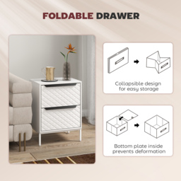 HOMCOM Chest of Drawers, Dresser with 2 Fabric Drawers and Aluminium Handles - White - thumbnail 6