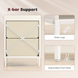 HOMCOM Chest of Drawers, Dresser with 2 Fabric Drawers and Aluminium Handles - White - thumbnail 7