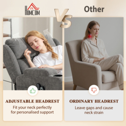HOMCOM Power Lift Recliner Chair with Vibration Massage and Heat, Chenille Riser and Recliner Armchair for Elderly, Grey - thumbnail 5