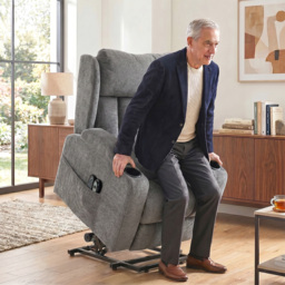 HOMCOM Power Lift Recliner Chair with Vibration Massage and Heat, Chenille Riser and Recliner Armchair for Elderly, Grey - thumbnail 2