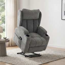 HOMCOM Power Lift Recliner Chair with Vibration Massage and Heat, Chenille Riser and Recliner Armchair for Elderly, Grey - thumbnail 8
