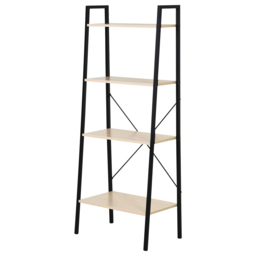 HOMCOM 4-Tier Vintage Ladder Shelf Bookcase Wood Storage Rack Stand Plants Display Black natural - Aosom UK - thumbnail 8