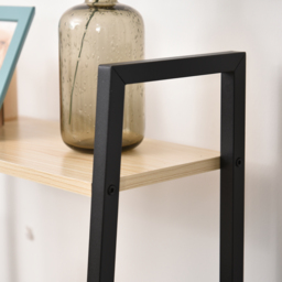 HOMCOM 4-Tier Vintage Ladder Shelf Bookcase Wood Storage Rack Stand Plants Display Black natural - Aosom UK - thumbnail 9