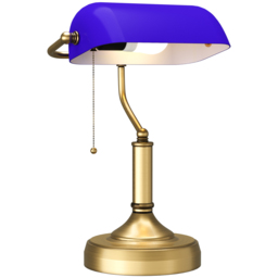 HOMCOM Banker's Desk Lamp with Antique Bronze Tone Base, Table Lamp with Blue Glass Shade for Home Office, Blue - Aosom UK