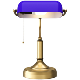 HOMCOM Banker's Desk Lamp with Antique Bronze Tone Base, Table Lamp with Blue Glass Shade for Home Office, Blue - Aosom UK - thumbnail 9