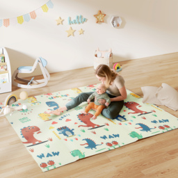 AIYAPLAY Baby Play Mat, Double Sideded Foldable Kids Crawling Mat, Reversible & Waterproof, Dinosaur - thumbnail 2