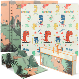 AIYAPLAY Baby Play Mat, Double Sideded Foldable Kids Crawling Mat, Reversible & Waterproof, Dinosaur