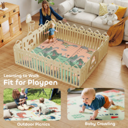 AIYAPLAY Baby Play Mat, Double Sideded Foldable Kids Crawling Mat, Reversible & Waterproof, Dinosaur - thumbnail 8