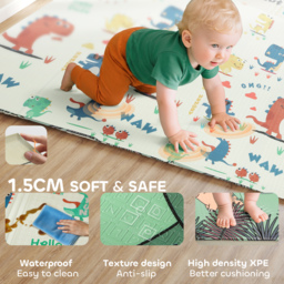 AIYAPLAY Baby Play Mat, Double Sideded Foldable Kids Crawling Mat, Reversible & Waterproof, Dinosaur - thumbnail 6