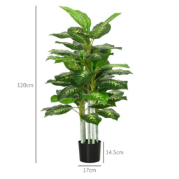 HOMCOM Artificial Evergreen Tree Fake Decorative Plant in Nursery Pot for Indoor Outdoor Decor, 120cm - thumbnail 3