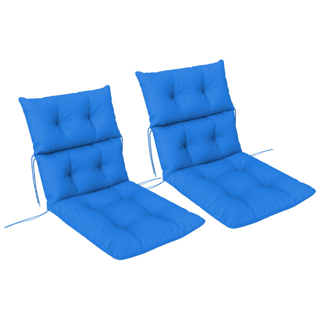 Outsunny Set of 2 Rocking Chair Padded Seat Cushions - Blue - image 1