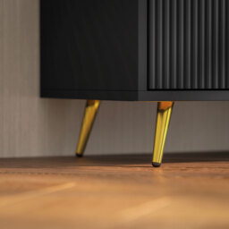 "HOMCOM Modern TV Stand Cabinet for TVs up to 55"", TV Unit with 2 Open Shelves, 2 Cabinets and Cable Management for Living Room, Black" - thumbnail 8