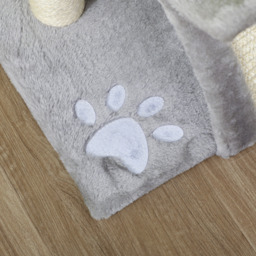 PawHut Kitten Activity Tree with Sisal Scratching Posts, Compact Cat Play Tower with Rotating Bar, Tunnel, Grey - Aosom UK - thumbnail 8