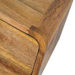 Solid Mango Wood Floating Bedside Table with 2 Smooth-Gliding Drawers, Desk with Sustainable Materials, 25L x 30W x 25H cm, Brown - Aosom UK - thumbnail 4