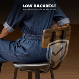 HOMCOM Upholstered Bar Stools Set of 2 with Backrest and Footrest - Rustic Brown and Black - thumbnail 5