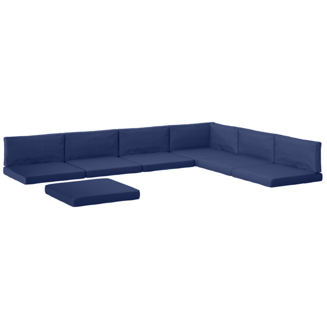 Outsunny 14-piece Dining Set Cushions - Dark Blue - image 1