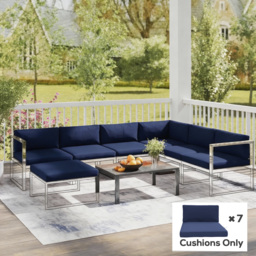 Outsunny 14-piece Dining Set Cushions - Dark Blue - thumbnail 7