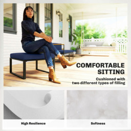 Outsunny 14-piece Dining Set Cushions - Dark Blue - thumbnail 4