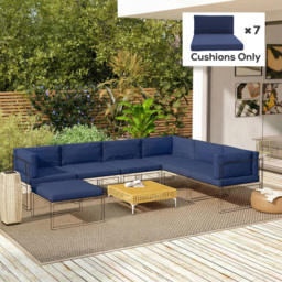 Outsunny 14-piece Dining Set Cushions - Dark Blue - thumbnail 9