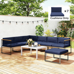 Outsunny 14-piece Dining Set Cushions - Dark Blue - thumbnail 8