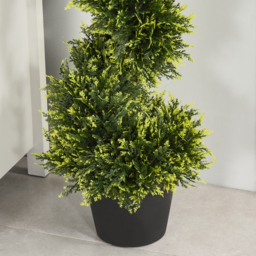 Outsunny Set Of 2 Artificial Tree 90cm/3FT Artificial Spiral Topiary Trees w/ Pot Fake Greenery Plant Home Office Garden Décor Green - Aosom UK - thumbnail 8