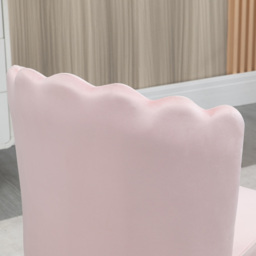 HOMCOM Shell Luxe Velvet Accent Chair, Modern Living Room Chair with Gold Metal Legs for Living Room, Bedroom, Home Office, Set of 2, Pink - Aosom UK - thumbnail 8