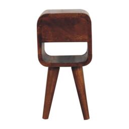 Solid Mango Wood Nightstand, Drawer & Open Shelf, Mini Bedside Table for Bedroom, 20L x 20W x 40H cm, Brown - Aosom UK - thumbnail 7