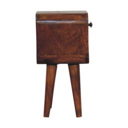Solid Mango Wood Nightstand, Drawer & Open Shelf, Mini Bedside Table for Bedroom, 20L x 20W x 40H cm, Brown - Aosom UK - thumbnail 8