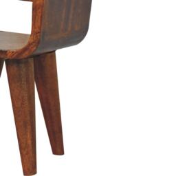 Solid Mango Wood Nightstand, Drawer & Open Shelf, Mini Bedside Table for Bedroom, 20L x 20W x 40H cm, Brown - Aosom UK - thumbnail 5