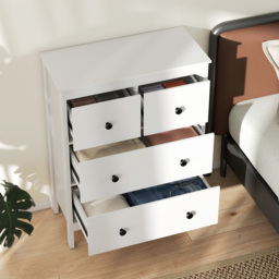 HOMCOM Modern Chest of Drawers, 4 Drawer Dresser Clothes Storage Organiser for Living Room, Hallway, Entryway, White - thumbnail 7