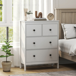 HOMCOM Modern Chest of Drawers, 4 Drawer Dresser Clothes Storage Organiser for Living Room, Hallway, Entryway, White - thumbnail 8