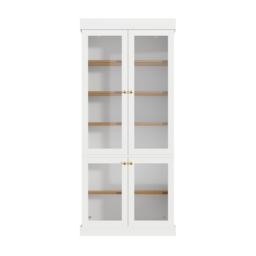 Modern Display Cabinet with Integrated LED Mood Lighting, Adjustable-Shelf Bookcase for Industrial Interiors, 80L x 40W x 180H cm, White - Aosom UK - thumbnail 2