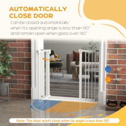 PawHut Flexible Pet Gate: Adjustable Metal Barrier for Dogs, 74-94cm Width, Secure Fit, White - Aosom UK - thumbnail 5