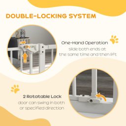 PawHut Flexible Pet Gate: Adjustable Metal Barrier for Dogs, 74-94cm Width, Secure Fit, White - Aosom UK - thumbnail 4