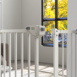 PawHut Flexible Pet Gate: Adjustable Metal Barrier for Dogs, 74-94cm Width, Secure Fit, White - Aosom UK - thumbnail 9