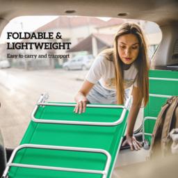 Outsunny Set of Two Steel Frame Sun Loungers, with Reclining Backs - Dark Green - thumbnail 6