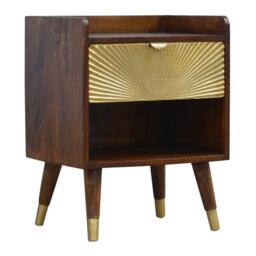 Mini Nightstand with Space-Saving Storage, Durable Side Table with Spacious Drawer & Single Shelf for Bedroom, Brown - Aosom UK - thumbnail 6